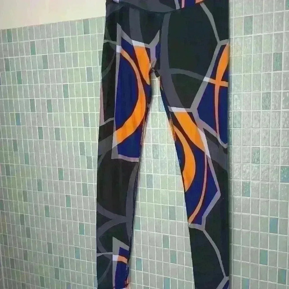 Fabletics Powerhold Leggings Black Blue Orange - Picture 7 of 9
